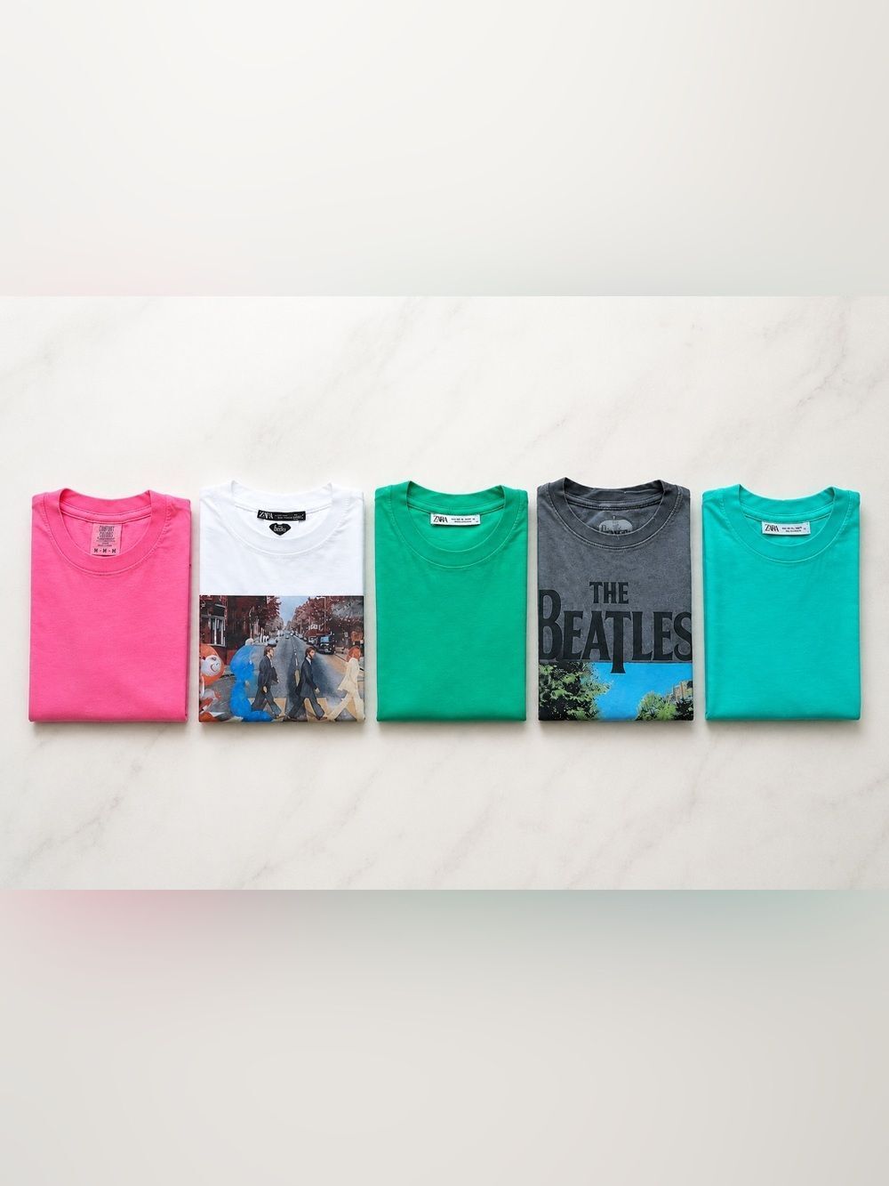 Lot of 5 Tee Shirts The Beatles, Gap, Zara US Vintage Multiple Tees Short Sleeve